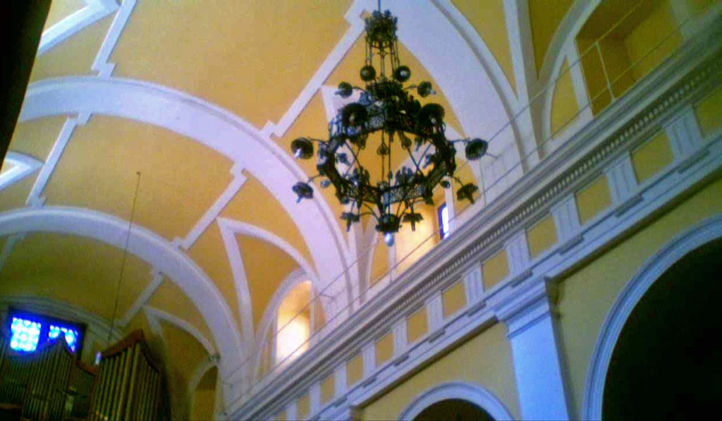 Ceiling, Chandelier and Organ